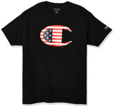 Champion mens Classic T-shirt, Usa T Shirt, Black-586925, Medium US